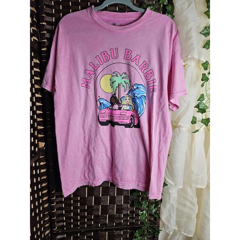 Malibu Barbie Graphic Tee Pink Y2K Retro Beach Barbie Shirt